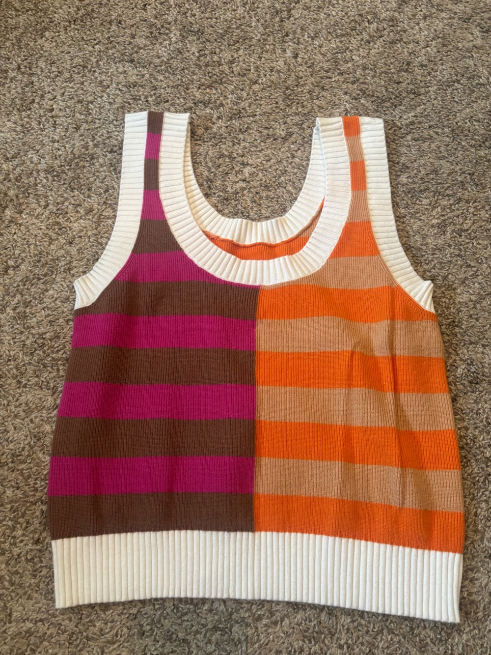 Striped sweater tank top